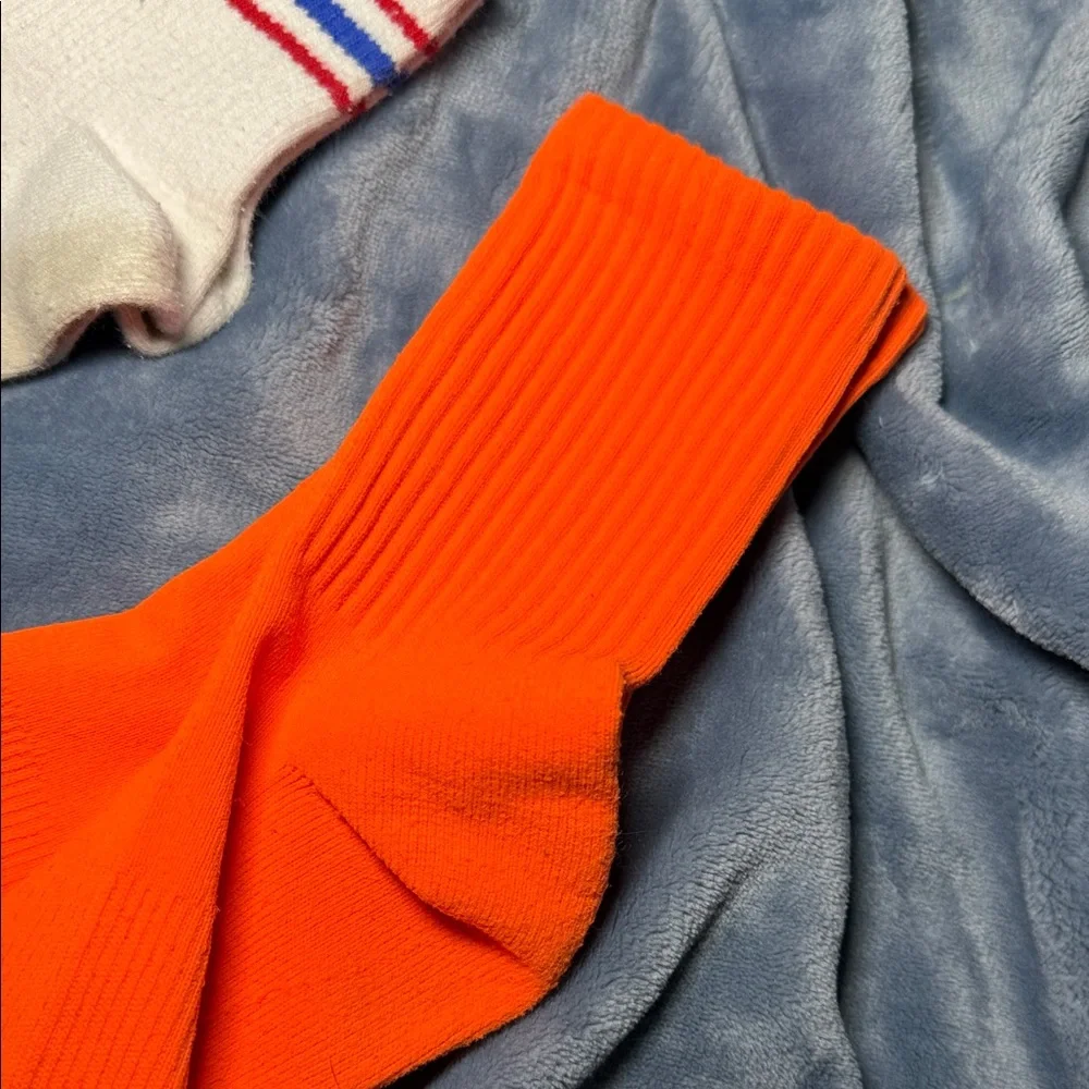 American Eagle Outfitters Orange and Cream Athletic Socks